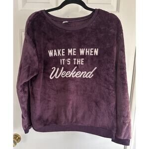 Women's Soft Long Sleeve Purple Pullover - Large